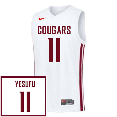 Men #11 Joseph Yesufu Washington State Cougars College Basketball Jerseys Stitched Sale-White - Click Image to Close